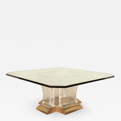 Jeffrey Bigelow Glass Table with Lucite Base