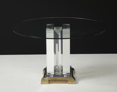 Jeffrey Bigelow Jeffrey Bigelow Modernist Lucite And Bronze Dining Table
