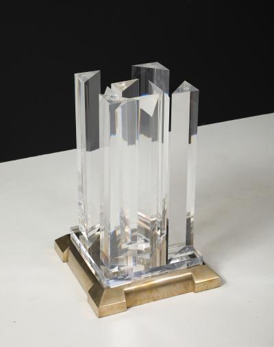 Jeffrey Bigelow Jeffrey Bigelow Modernist Lucite And Bronze Dining Table