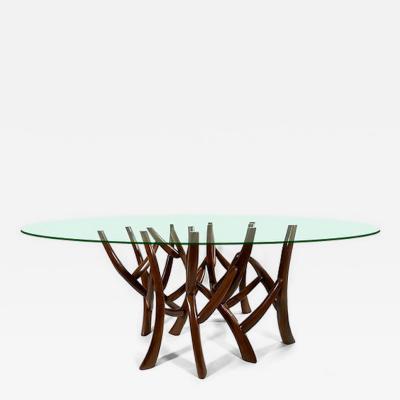 Jeffrey Greene American Modern Freeform Walnut Dining Center Table Jeffrey Greene