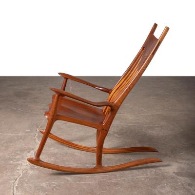 Jeffry Mann Handmade Studio Craft Rocking Chair in California Black Walnut 1985