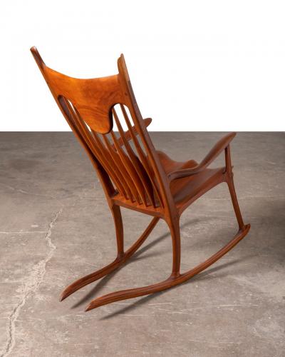 Jeffry Mann Handmade Studio Craft Rocking Chair in California Black Walnut 1985