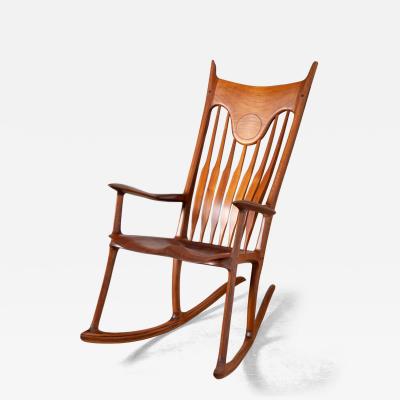 Jeffry Mann Handmade Studio Craft Rocking Chair in California Black Walnut 1985