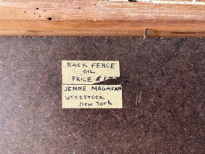 Jenne Magafan Back Fence with Birds Mid Century Early Street Art WPA Artist