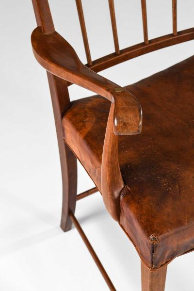 Jens Br tterup Armchair in Brass Leather and Mahogany by Jens Br tterup 1950s