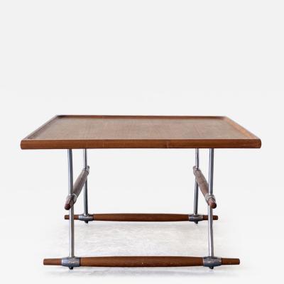 Jens Quistgaard Danish Chrome and Teak Coffee Table by Jens H Quistgaard for Nissen Langaa