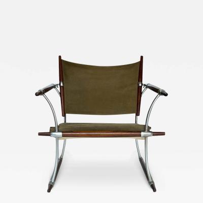 Jens Quistgaard Danish Mid Century Modern Stokke Lounge Chair in Rosewood Suede Aliminum