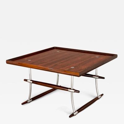 Jens Quistgaard Mid Century Danish Hardwood and Steel Coffee Table by Jens Quistgaard
