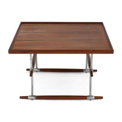 Jens Quistgaard Mid Century Modern Danish chrome and rosewood coffee table by Quistgaard