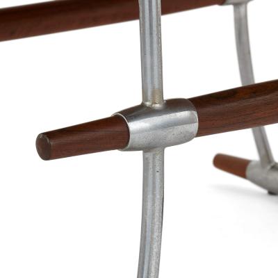 Jens Quistgaard Mid Century Modern Danish chrome and rosewood coffee table by Quistgaard