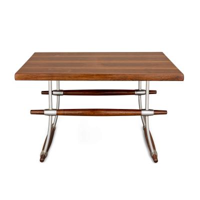 Jens Quistgaard Mid century Danish rosewood and stainless steel table by Quistgaard