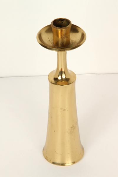 Jens Quistgaard Pair of 1950s Jens Quistgaard Brass Candlesticks for Dansk