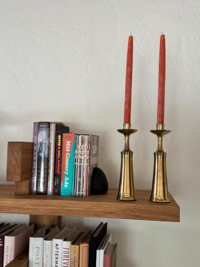Jens Quistgaard Pair of 1950s Jens Quistgaard Brass Candlesticks for Dansk