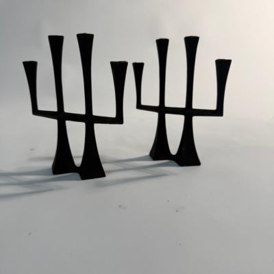 Jens Quistgaard Pair of Jens Quistgaard Iron Candlesticks or Candleabra