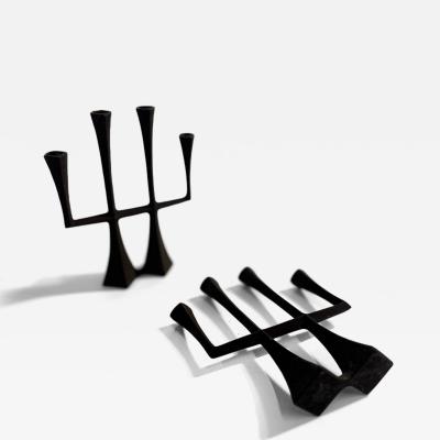 Jens Quistgaard Pair of Jens Quistgaard Iron Candlesticks or Candleabra