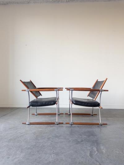 Jens Quistgaard Pair of Stokke Lounge Chairs by Jens H Quistgaard for Nissen Langaa 1960s