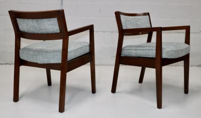 Jens Risom 1960s Jens Risom Style Walnut Armchairs