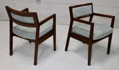 Jens Risom 1960s Jens Risom Style Walnut Armchairs