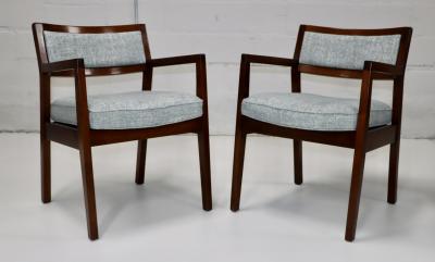 Jens Risom 1960s Jens Risom Style Walnut Armchairs