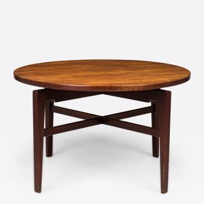 Jens Risom Danish Mid Century Circular Walnut Revolving Lazy Susan Dining Table