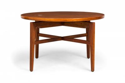 Jens Risom Danish Mid Century Circular Walnut Revolving Lazy Susan Dining Table