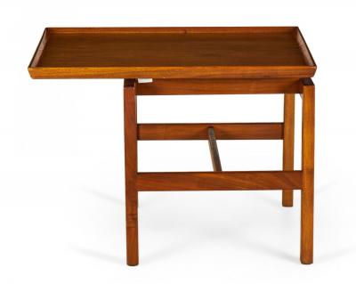 Jens Risom Danish Mid Century Walnut Cantilever End Side Table