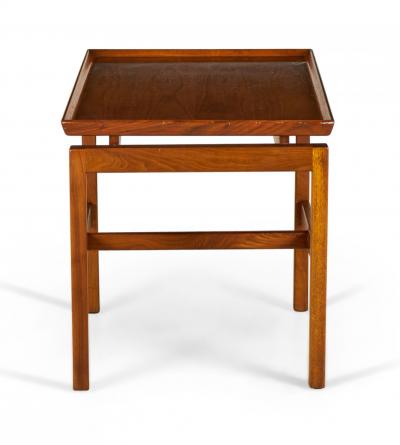 Jens Risom Danish Mid Century Walnut Cantilever End Side Table
