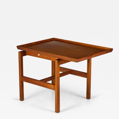 Jens Risom Danish Mid Century Walnut Cantilever End Side Table