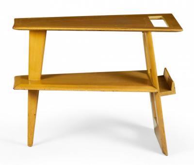 Jens Risom DanishBlond Mahogany Wedge Magazine Table manner of Jens Risom