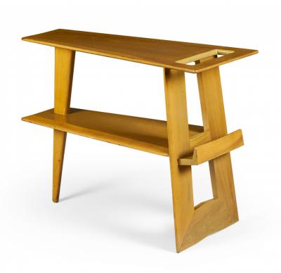 Jens Risom DanishBlond Mahogany Wedge Magazine Table manner of Jens Risom