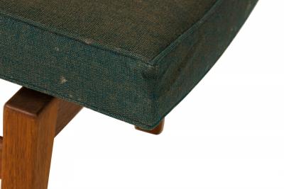 Jens Risom Jens Risom Danish Army Green Fabric Upholstery and Wood Floating Bench