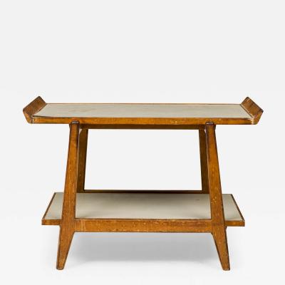 Jens Risom Jens Risom Danish Mid Century Birch And Light Gray Laminate Serving Trolley