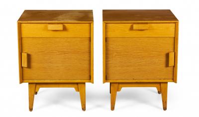 Jens Risom Jens Risom Danish Mid Century Blond Oak Bedside Table Commodes