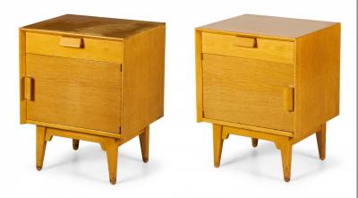 Jens Risom Jens Risom Danish Mid Century Blond Oak Bedside Table Commodes