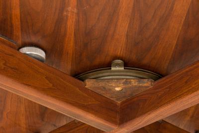 Jens Risom Jens Risom Danish Mid Century Circular Walnut Revolving Lazy Susan Coffee Table