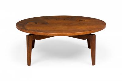 Jens Risom Jens Risom Danish Mid Century Circular Walnut Revolving Lazy Susan Coffee Table