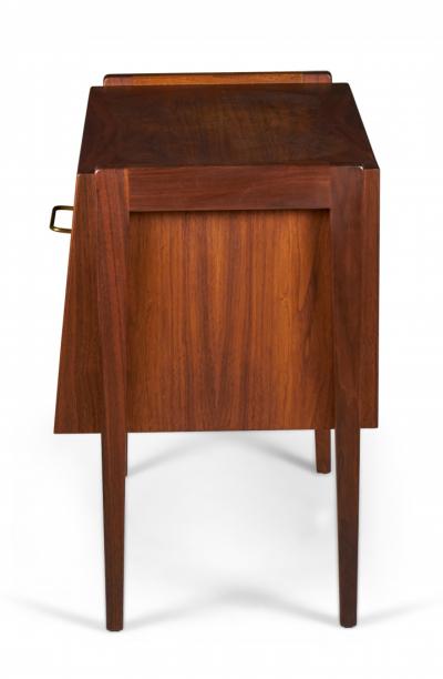 Jens Risom Jens Risom Danish Mid Century Fall Front Walnut Bedside Table Commode