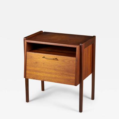 Jens Risom Jens Risom Danish Mid Century Fall Front Walnut Bedside Table Commode