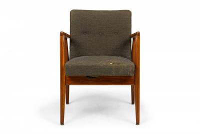 Jens Risom Jens Risom Danish Mid Century Gray Fabric Upholstered Teak Playboy Armchair