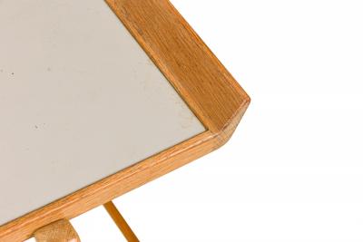 Jens Risom Jens Risom Danish Mid Century Oak And Light Gray Laminate Serving Trolley