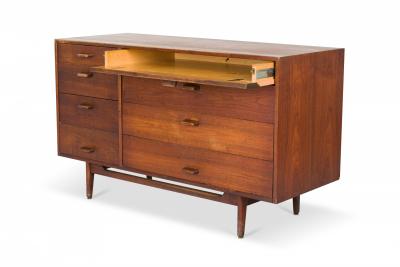 Jens Risom Jens Risom Danish Mid Century Walnut 8 Drawer Dresser Writing Desk