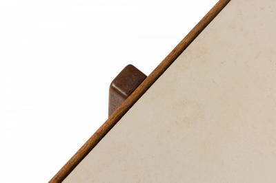 Jens Risom Jens Risom Danish Mid Century Walnut And Light Gray Laminate Serving Trolley