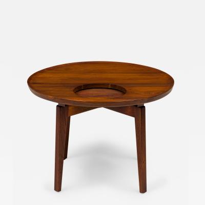 Jens Risom Jens Risom Danish Mid Century Wooden Cutout Circular Lazy Susan End Side Table