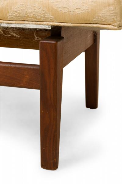 Jens Risom Jens Risom Danish Off White Shou Patterned Upholstery and Wood Floating Bench