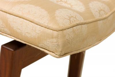 Jens Risom Jens Risom Danish Off White Shou Patterned Upholstery and Wood Floating Bench