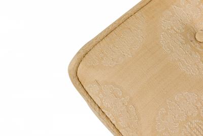 Jens Risom Jens Risom Danish Off White Shou Patterned Upholstery and Wood Floating Bench