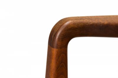 Jens Risom Jens Risom Danish Shaped Teak and Striped Upholstered Lounge Armchair