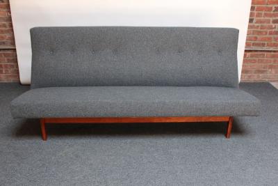 Jens Risom Jens Risom Floating Three Seat Armless Walnut Sofa