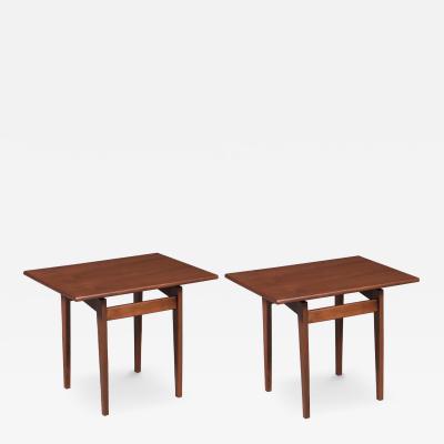 Jens Risom Jens Risom Floating Top Walnut Side Tables