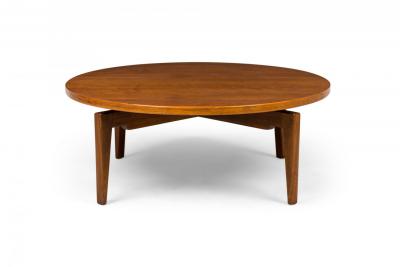 Jens Risom Jens Risom Mid Century Danish Lazy Susan Walnut Revolving Coffee Table